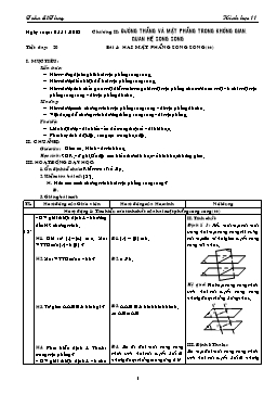 Giáo án môn Hình học 11 CB tiết 20: Hai mặt phẳng song song (tt)