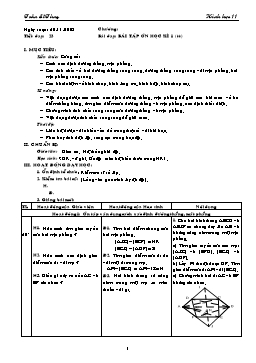 Giáo án môn Hình học 11 CB tiết 23: Bài tập ôn học kì 1 (tt)