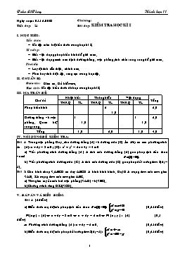 Giáo án môn Hình học 11 CB tiết 24: Kiểm tra học kì I