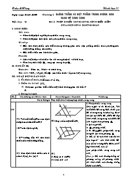 Giáo án môn Hình học 11 CB tiết 25: Phép chiếu song song. Hình biểu diễn của một hình không gian