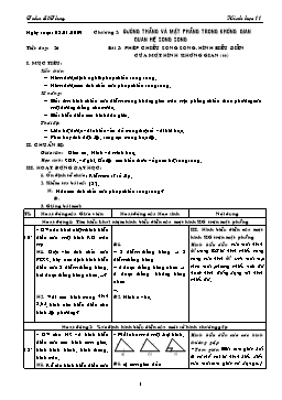 Giáo án môn Hình học 11 CB tiết 26: Phép chiếu song song. Hình biểu diễn của một hình không gian (tt)