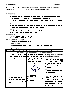 Giáo án môn Hình học 11 CB tiết 28: Vectơ trong không gian