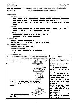 Giáo án môn Hình học 11 CB tiết 29: Vectơ trong không gian (tt)