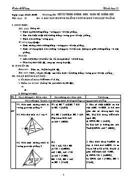Giáo án môn Hình học 11 CB tiết 35: Bài tập đường thẳng vuông góc với mặt phẳng