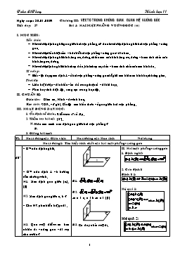 Giáo án môn Hình học 11 CB tiết 37: Hai mặt phẳng vuông góc (tt)