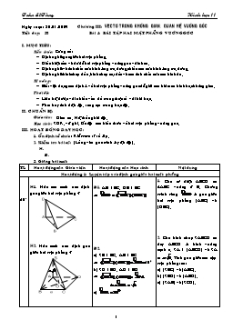 Giáo án môn Hình học 11 CB tiết 38: Bài tập hai mặt phẳng vuông góc