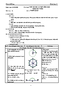 Giáo án môn Hình học 11 CB tiết 4: Phép quay