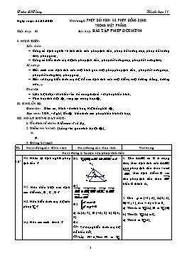 Giáo án môn Hình học 11 CB tiết 5: Bài tập phép dời hình