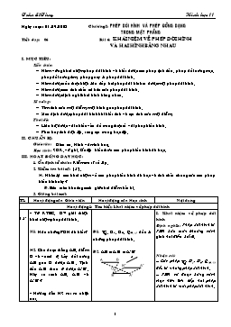 Giáo án môn Hình học 11 CB tiết 6: Khái niệm về phép dời hình và hai hình bằng nhau
