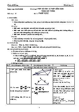 Giáo án môn Hình học 11 CB tiết 7: Phép vị tự