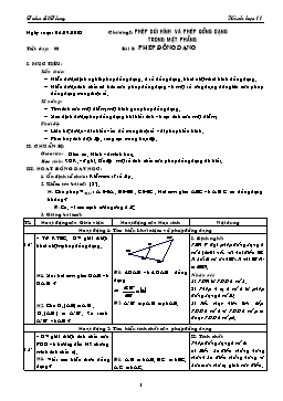 Giáo án môn Hình học 11 CB tiết 8: Phép đồng dạng