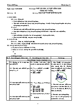 Giáo án môn Hình học 11 CB tiết 9: Bài tập phép đồng dạng