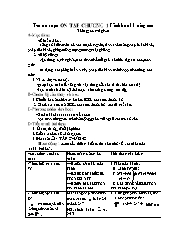 Giáo án Toán Hình 11 tiết 13: Ôn tập chương 1