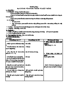 Giáo án Toán Hình 11 tiết 17, 18: Đại cương về đường thẳng và mặt phẳng