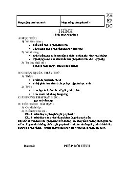 Giáo án Toán Hình 11 tiết 3: Phép dời hình