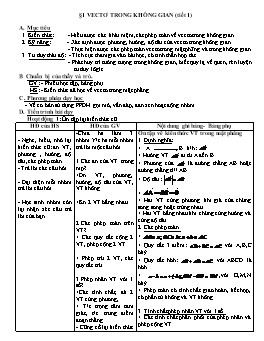 Giáo án Toán Hình 11 tiết 32: Vectơ trong không gian