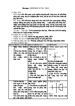 Giáo án Toán Hình 11 tiết 4: Phép đối xứng trục