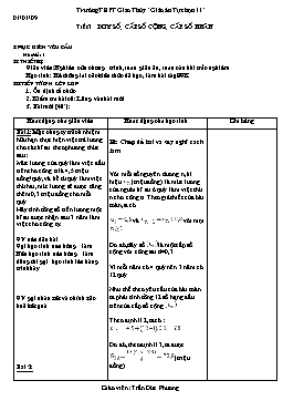 Giáo án Tự chọn 11 tiết 3, và 4: Dãy số, cấp số cộng, cấp số nhân