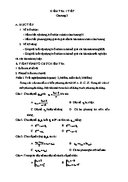 Kiểm tra 1 tiết chương 3 - Đại số CB lớp 11