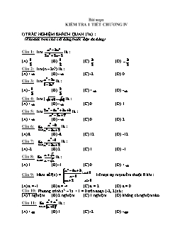 Kiểm tra 1 tiết Chương IV - Đại số CB lớp 11
