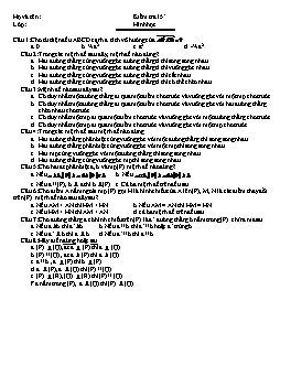 Kiểm tra 15 phút môn Hình học 11 (đề 2)