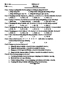 Kiểm tra 15 phút môn Hình học 11