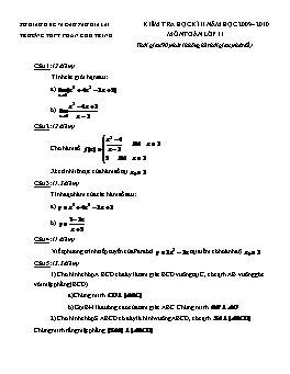 Kiểm tra học kì II môn Toán lớp 11 Trường THPT Phan Chu Trinh