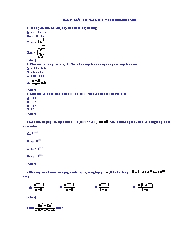 Kiểm tra học kỳ II môn Toán - Khối 11 - Chương trình nâng cao (đề 2)