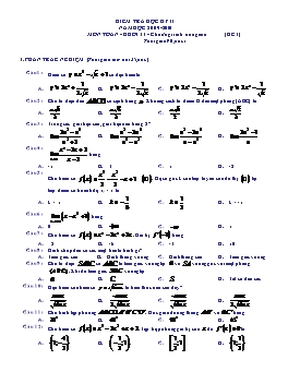 Kiểm tra học kỳ II môn Toán - khối 11 - Chương trình nâng cao (đề 1)