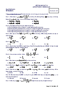 Kiểm tra học kỳ II môn Toán - Khối 11 - Chương trình nâng cao (đề 6)