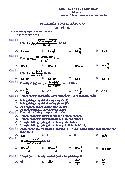 Kiểm tra học kỳ II môn Toán - Khối 11 - Chương trình nâng cao (đề 4)