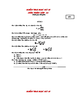 Kiểm tra học kỳ II môn Toán lớp 11