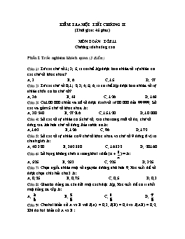 Kiểm tra một tiết chương II môn Toán Đại số lớp 11 chương trình nâng cao