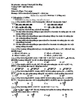 Kiểm tra một tiết chương III – Hình học 11 nâng cao