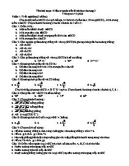 Kiểm tra một tiết Hình học 11 chương 3