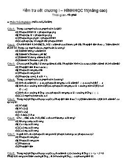 Kiểm tra viết chương I – Hình học 11 (nâng cao)