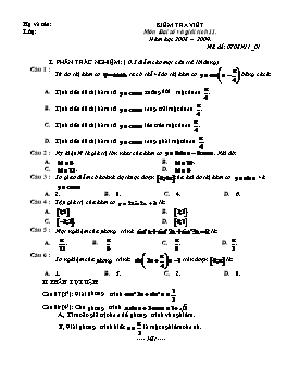 Kiểm tra viết môn Đại số và giải tích 11 (tiết 22)