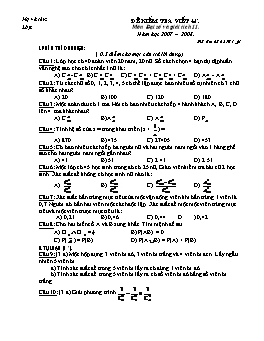 Kiểm tra viết môn Đại số và giải tích 11 (tiết 43)