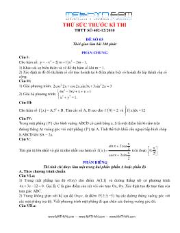 Thử sức trước kì thi THPT môn Toán - Đề số 03