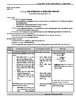 Giáo án Đại Số 11 - Ban KHTN - Tiết 1: Các hàm số lượng giác