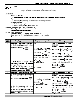 Giáo án Đại Số 11 - Ban KHTN - Tiết 81: Đạo hàm của các hàm số lượng giác (t2)