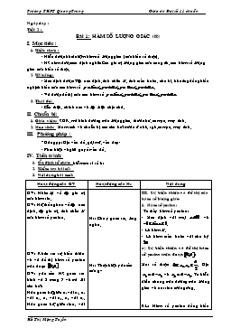 Giáo án Đại số 11 chuẩn tiết 2: Hàm số lượng giác (tt)