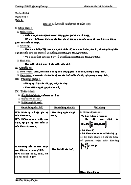 Giáo án Đại số 11 chuẩn tiết 3: Hàm số lượng giác (tt)