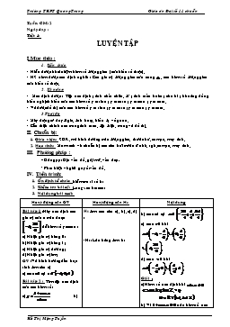 Giáo án Đại số 11 chuẩn tiết 4: Luyện tập