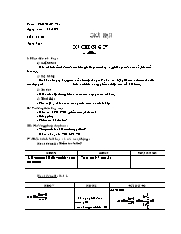 Giáo án Đại số 11 - Ôn tập chương IV