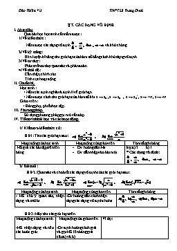 Giáo án Đại số Giải tích 11 §7: Các dạng vô định