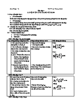 Giáo án Đại số & Giải tích 11 Luyện tập: các dạng vô định