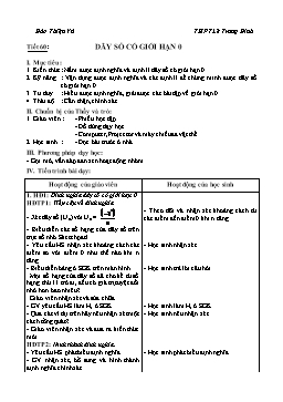 Giáo án Đại số & Giải tích 11 tiết 60: Dãy số có giới hạn 0