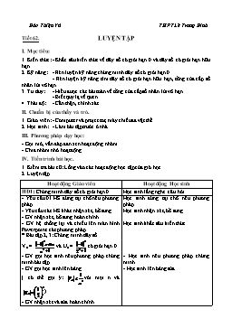 Giáo án Đại số & Giải tích 11 tiết 62: Luyện tập