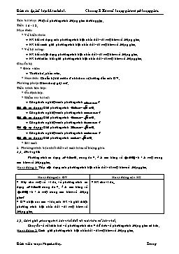 Giáo án Đại số lớp 11 (cơ bản) tiết 12, 13: Một số phương trình lượng giác thường gặp